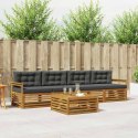 VidaXL Zestaw sof na zewnątrz z poduszką 5 pcs Naturalny i Antracytowy