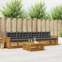 VidaXL Zestaw sof na zewnątrz z poduszką 5 pcs Naturalny i Antracytowy