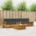 VidaXL Zestaw sof na zewnątrz z poduszką 5 pcs Naturalny i Antracytowy