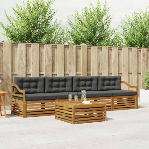 VidaXL Zestaw sof na zewnątrz z poduszką 5 pcs Naturalny i Antracytowy