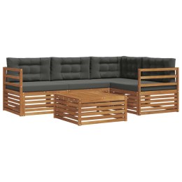 VidaXL Zestaw sof na zewnątrz z poduszką 5 pcs Naturalny i Antracytowy