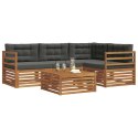 VidaXL Zestaw sof na zewnątrz z poduszką 5 pcs Naturalny i Antracytowy