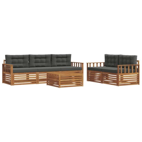 VidaXL Zestaw sof na zewnątrz z poduszką 6 pcs Naturalny i Antracytowy