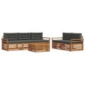 VidaXL Zestaw sof na zewnątrz z poduszką 6 pcs Naturalny i Antracytowy