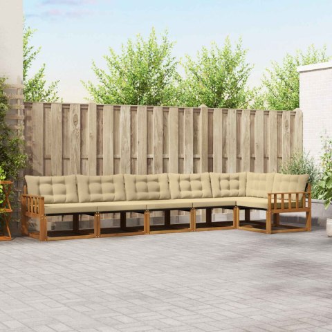 VidaXL Zestaw sof na zewnątrz z poduszką 6 pcs Naturalny i Beżowy