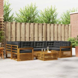 VidaXL Zestaw sof na zewnątrz z poduszką 7 pcs Naturalny i Antracytowy