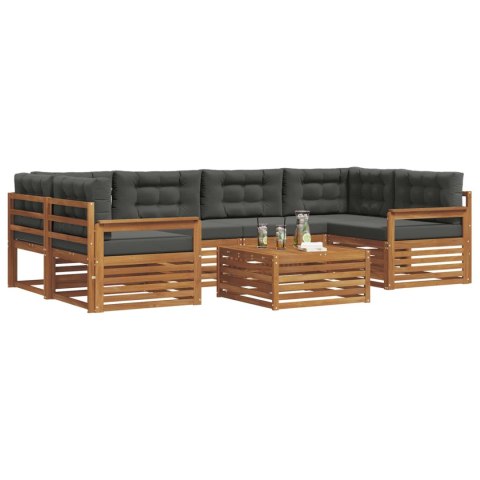 VidaXL Zestaw sof na zewnątrz z poduszką 7 pcs Naturalny i Antracytowy