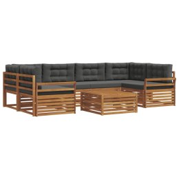 VidaXL Zestaw sof na zewnątrz z poduszką 7 pcs Naturalny i Antracytowy