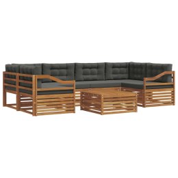 VidaXL Zestaw sof na zewnątrz z poduszką 7 pcs Naturalny i Antracytowy