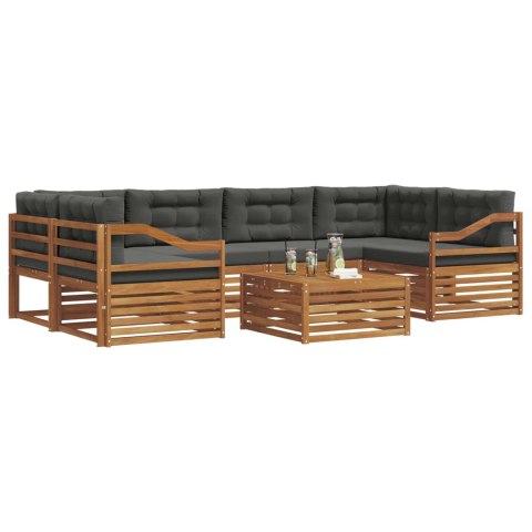VidaXL Zestaw sof na zewnątrz z poduszką 7 pcs Naturalny i Antracytowy