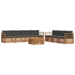 VidaXL Zestaw sof na zewnątrz z poduszką 8 pcs Naturalny i Antracytowy