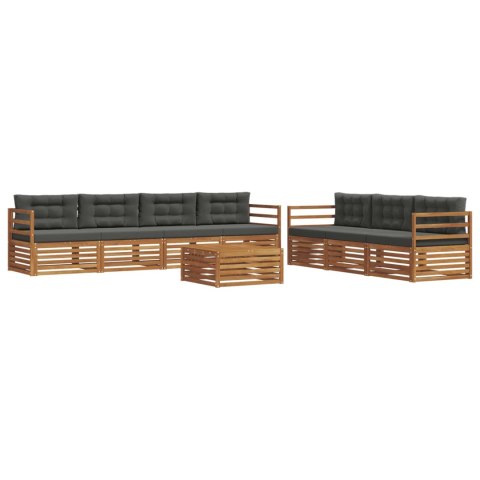 VidaXL Zestaw sof na zewnątrz z poduszką 8 pcs Naturalny i Antracytowy