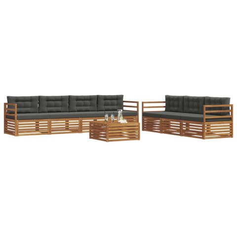VidaXL Zestaw sof na zewnątrz z poduszką 8 pcs Naturalny i Antracytowy