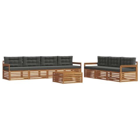 VidaXL Zestaw sof na zewnątrz z poduszką 8 pcs Naturalny i Antracytowy