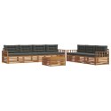VidaXL Zestaw sof na zewnątrz z poduszką 8 pcs Naturalny i Antracytowy