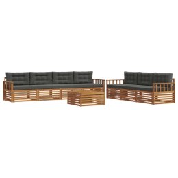 VidaXL Zestaw sof na zewnątrz z poduszką 8 pcs Naturalny i Antracytowy