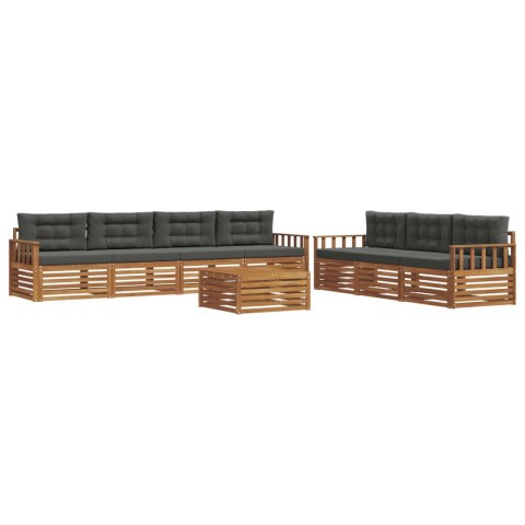 VidaXL Zestaw sof na zewnątrz z poduszką 8 pcs Naturalny i Antracytowy