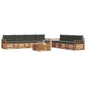 VidaXL Zestaw sof na zewnątrz z poduszką 8 pcs Naturalny i Antracytowy