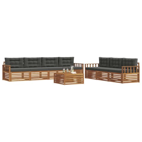 VidaXL Zestaw sof na zewnątrz z poduszką 8 pcs Naturalny i Antracytowy