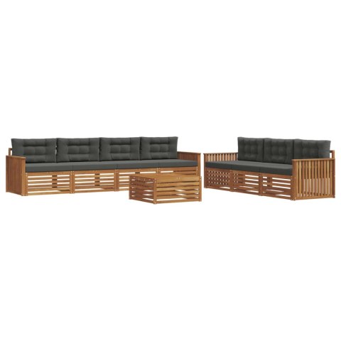 VidaXL Zestaw sof na zewnątrz z poduszką 8 pcs Naturalny i Antracytowy