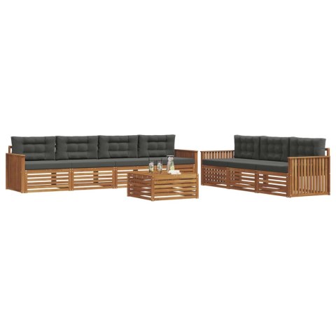 VidaXL Zestaw sof na zewnątrz z poduszką 8 pcs Naturalny i Antracytowy