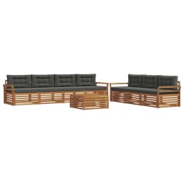 VidaXL Zestaw sof na zewnątrz z poduszką 8 pcs Naturalny i Antracytowy