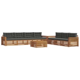 VidaXL Zestaw sof na zewnątrz z poduszką 8 pcs Naturalny i Antracytowy