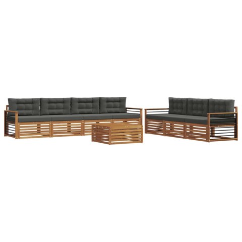 VidaXL Zestaw sof na zewnątrz z poduszką 8 pcs Naturalny i Antracytowy
