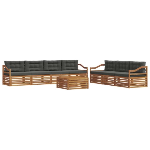 VidaXL Zestaw sof na zewnątrz z poduszką 8 pcs Naturalny i Antracytowy