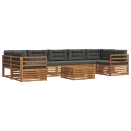 VidaXL Zestaw sof na zewnątrz z poduszką 8 pcs Naturalny i Antracytowy