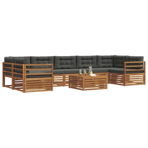 VidaXL Zestaw sof na zewnątrz z poduszką 8 pcs Naturalny i Antracytowy