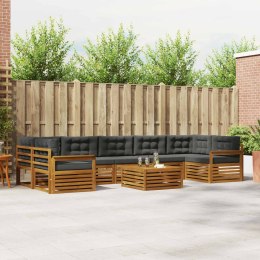 VidaXL Zestaw sof na zewnątrz z poduszką 8 pcs Naturalny i Antracytowy
