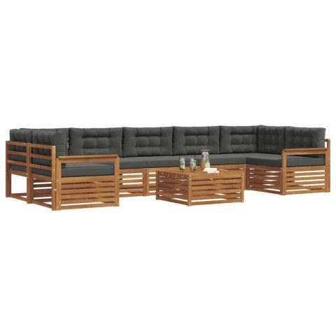 VidaXL Zestaw sof na zewnątrz z poduszką 8 pcs Naturalny i Antracytowy