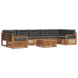 VidaXL Zestaw sof na zewnątrz z poduszką 8 pcs Naturalny i Antracytowy