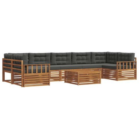 VidaXL Zestaw sof na zewnątrz z poduszką 8 pcs Naturalny i Antracytowy