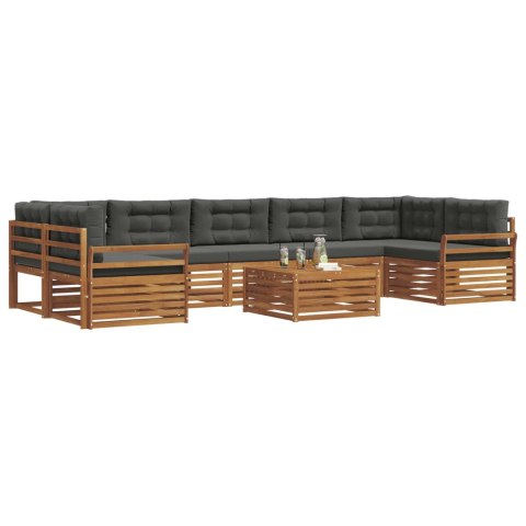VidaXL Zestaw sof na zewnątrz z poduszką 8 pcs Naturalny i Antracytowy