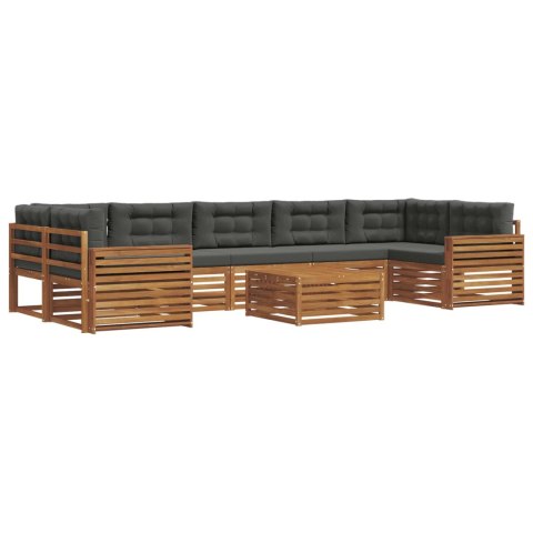 VidaXL Zestaw sof na zewnątrz z poduszką 8 pcs Naturalny i Antracytowy