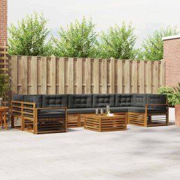 VidaXL Zestaw sof na zewnątrz z poduszką 8 pcs Naturalny i Antracytowy