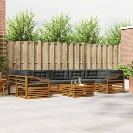 VidaXL Zestaw sof na zewnątrz z poduszką 8 pcs Naturalny i Antracytowy