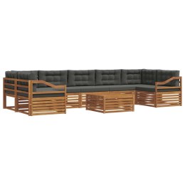 VidaXL Zestaw sof na zewnątrz z poduszką 8 pcs Naturalny i Antracytowy