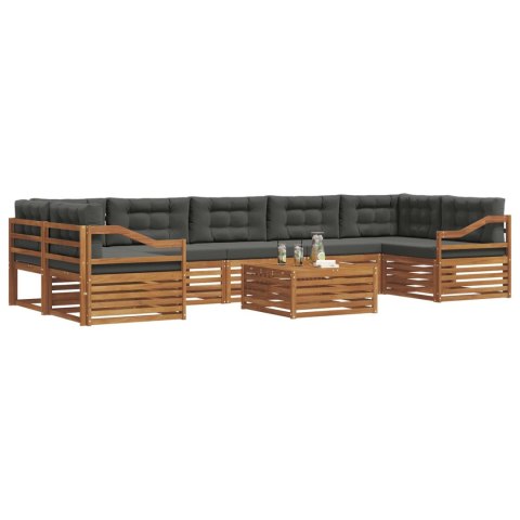 VidaXL Zestaw sof na zewnątrz z poduszką 8 pcs Naturalny i Antracytowy