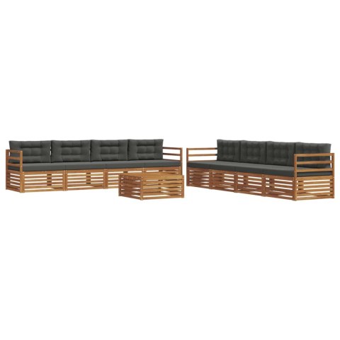 VidaXL Zestaw sof na zewnątrz z poduszką 9 pcs Naturalny i Antracytowy