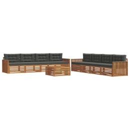 VidaXL Zestaw sof na zewnątrz z poduszką 9 pcs Naturalny i Antracytowy