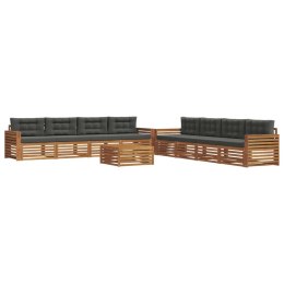 VidaXL Zestaw sof na zewnątrz z poduszką 9 pcs Naturalny i Antracytowy