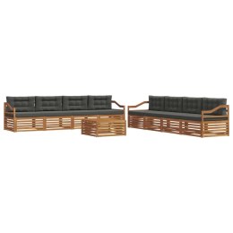 VidaXL Zestaw sof na zewnątrz z poduszką 9 pcs Naturalny i Antracytowy