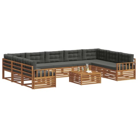 VidaXL Zestaw sof na zewnątrz 10 pcs Naturalny i Antracytowy