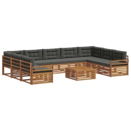 VidaXL Zestaw sof na zewnątrz 10 pcs Naturalny i Antracytowy