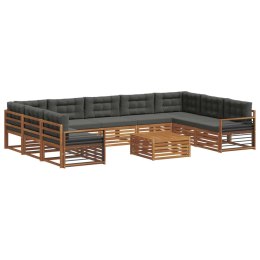 VidaXL Zestaw sof na zewnątrz 10 pcs Naturalny i Antracytowy