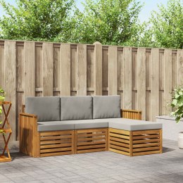 VidaXL Zestaw sof na zewnątrz z poduszką 4 pcs Naturalny i Jasny Szary
