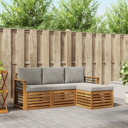 VidaXL Zestaw sof na zewnątrz z poduszką 4 pcs Naturalny i Jasny Szary